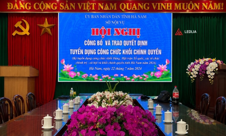 Lắp đặt màn hình LED P2 in 6,66m2 Sở Nội Vụ tỉnh Hà Nam